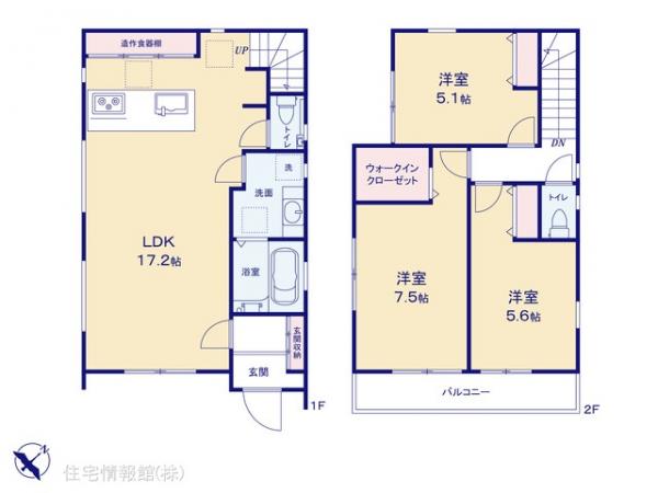 新築戸建 埼玉県川越市砂新田５丁目 東武東上線新河岸駅 3,280万円