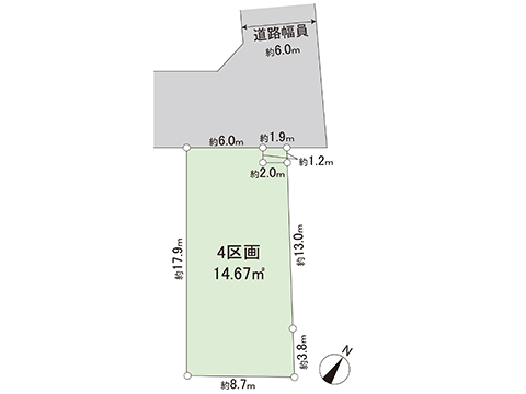 土地 清瀬市下清戸４丁目 JR武蔵野線東所沢駅 3,280万円
