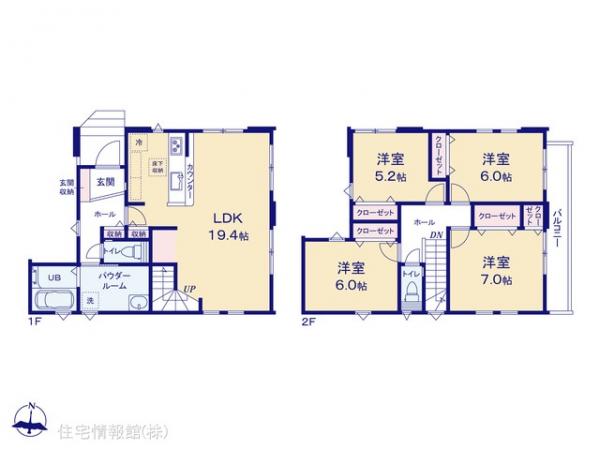 新築戸建 埼玉県さいたま市中央区八王子３丁目74-6 JR埼京線与野本町駅 5,299万円