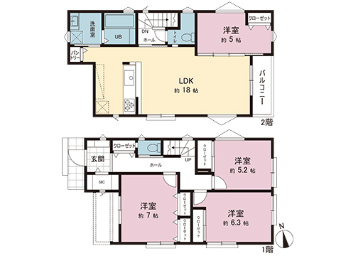 横浜市旭区上川井町 中古戸建 間取り図