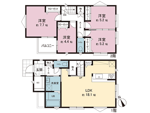 横浜市旭区上川井町 中古戸建 間取り図
