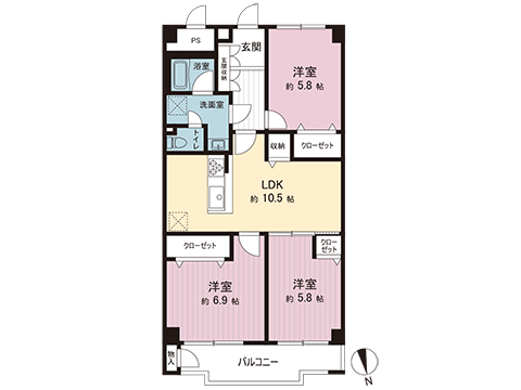 中古マンション 座間市入谷東２丁目 小田急線座間駅 1,699万円