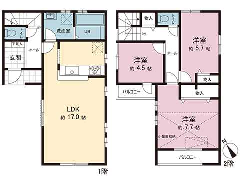新築戸建 東久留米市前沢５丁目 西武新宿線花小金井駅 4,380万円