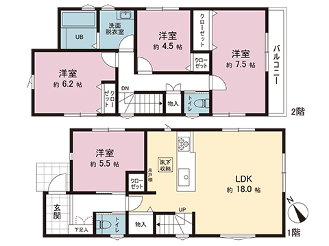 新築戸建 大和市下鶴間 東急田園都市線つきみ野駅 5,280万円