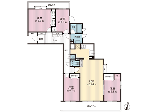 中古マンション 川崎市麻生区上麻生４丁目 小田急線新百合ヶ丘駅 6,980万円