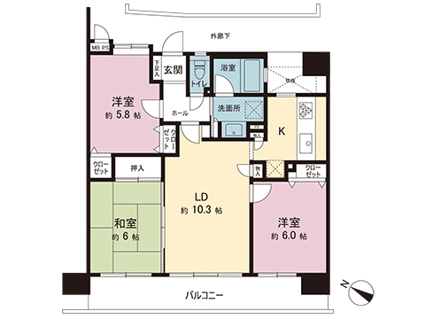 中古マンション 大和市南林間２丁目 小田急江ノ島線南林間駅 3,100万円