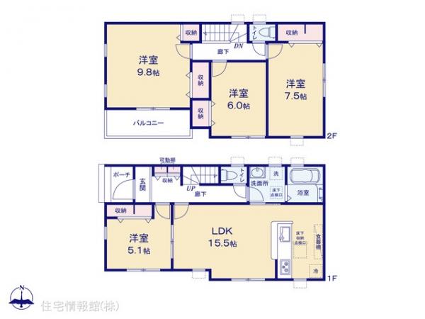 新築戸建 埼玉県八潮市大字浮塚521-7 千代田常磐線綾瀬駅 3,680万円