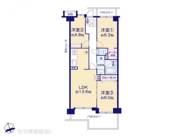 中古マンション 千葉県船橋市二子町586-1 JR中央・総武線西船橋駅 3,590万円