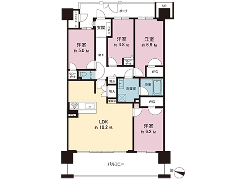 中古マンション 町田市小山ヶ丘５丁目 京王相模原線多摩境駅 5,190万円