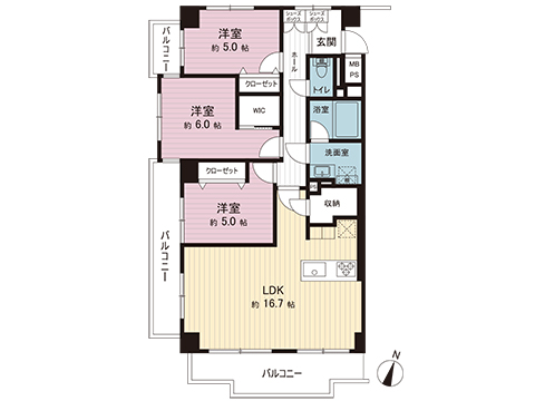 中古マンション 調布市緑ケ丘２丁目 京王線仙川駅 7,298万円