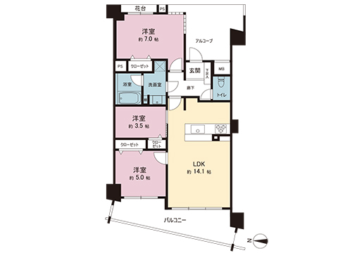 中古マンション 調布市国領町８丁目 京王線国領駅 6,690万円