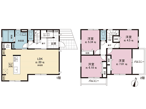 新築戸建 横浜市緑区長津田みなみ台７丁目 JR横浜線十日市場駅 7,580万円