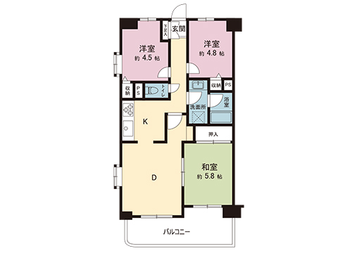 ライオンズマンション寒川第２ 間取り図