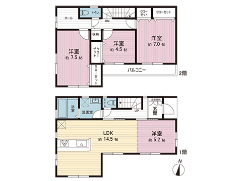 中古戸建 海老名市門沢橋３丁目 JR相模線門沢橋駅 3,199万円
