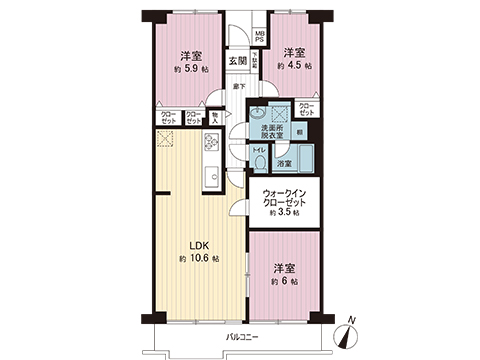 中古マンション 平塚市菫平 JR東海道本線(東京〜熱海)平塚駅 2,749万円