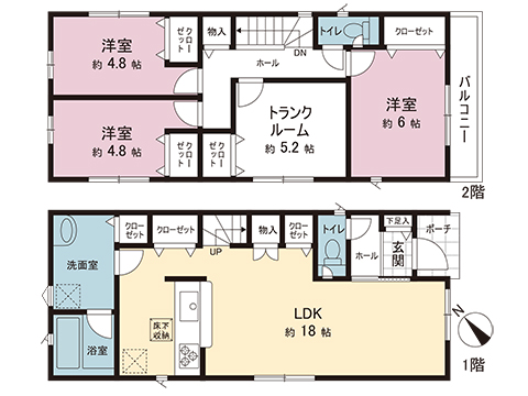 新築戸建 鶴ヶ島市富士見５丁目 東武東上線若葉駅 2,970万円