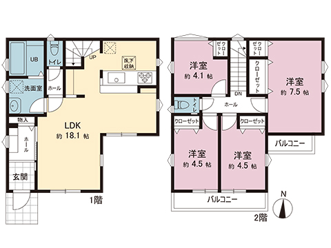 新築戸建 大和市福田７丁目 小田急江ノ島線桜ヶ丘駅 4,699万円