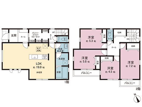 新築戸建 横浜市緑区いぶき野 JR横浜線十日市場駅 7,380万円