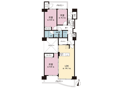 中古マンション 大和市西鶴間３丁目 小田急江ノ島線鶴間駅 2,990万円