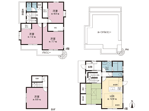 羽村市羽加美２丁目 中古戸建 間取り図