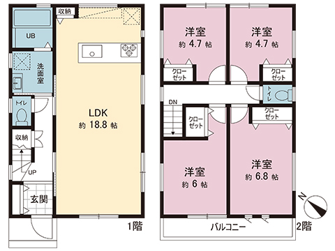 新築戸建 藤沢市大鋸 JR東海道本線(東京〜熱海)藤沢駅 4,980万円