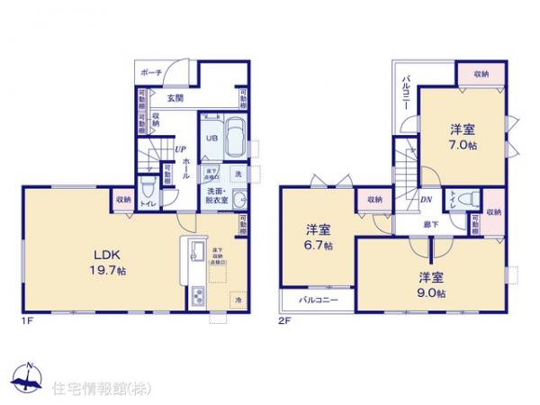 新築戸建 東京都東大和市立野１丁目6-1 多摩モノレール上北台駅 5,480万円