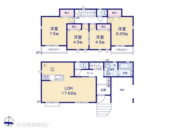 新築戸建 埼玉県狭山市中央２丁目1193-21 西武新宿線狭山市駅 2,990万円