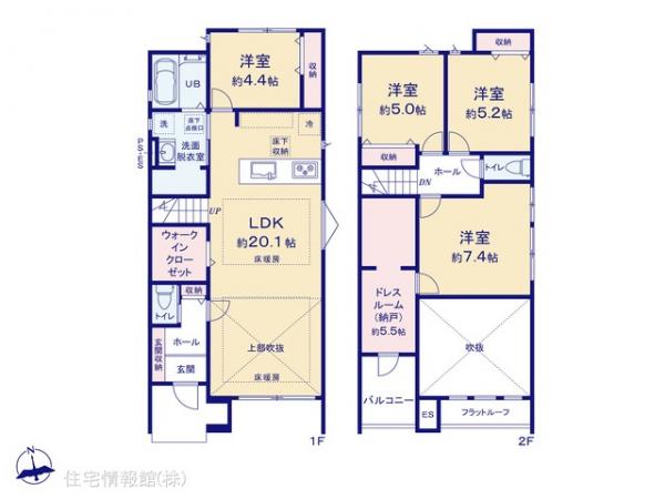 新築戸建 千葉県松戸市常盤平柳町9-11 JR武蔵野線新八柱駅 5,998万円