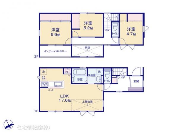新築戸建 千葉県市川市鬼高１丁目282-1 JR中央・総武線下総中山駅 6,780万円