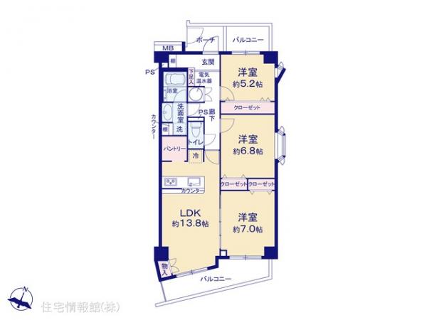 中古マンション 神奈川県川崎市川崎区京町３丁目25-1 JR東海道本線(東京〜熱海)川崎駅 3,999万円