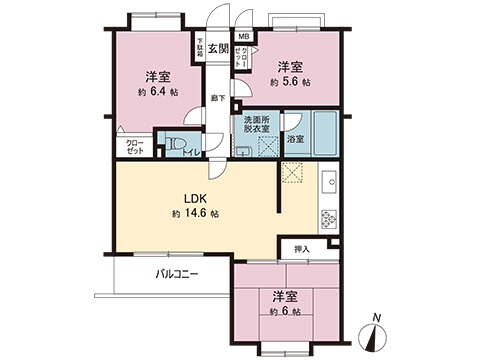 中古マンション 八王子市大塚 小田急多摩線小田急多摩センター駅 3,049万円