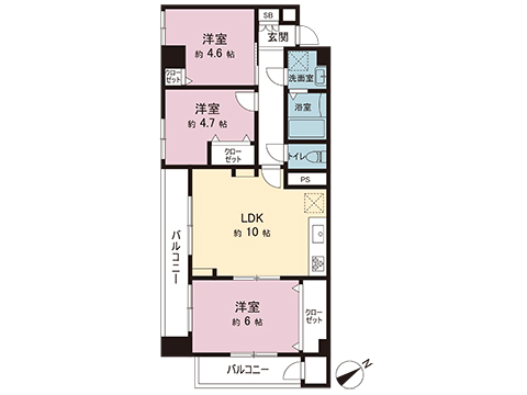 中古マンション 西東京市田無町４丁目 西武新宿線田無駅 3,599万円