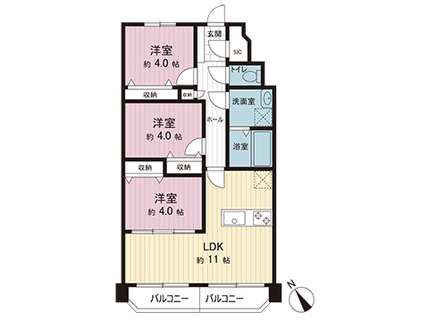 中古マンション 西東京市谷戸町２丁目 西武池袋線ひばりヶ丘駅 2,999万円