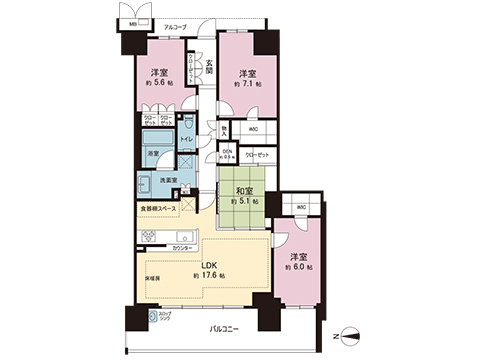中古マンション 多摩市鶴牧３丁目 京王相模原線京王多摩センター駅 7,399万円