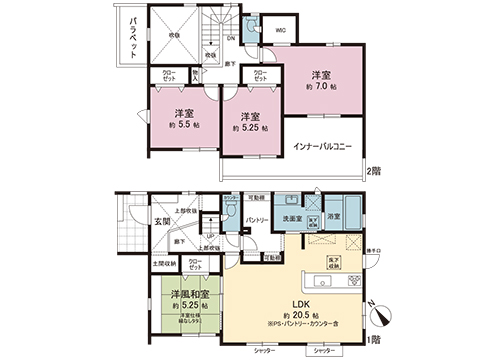 新築戸建 千葉市若葉区都賀の台４丁目 JR総武本線都賀駅 5,399万円