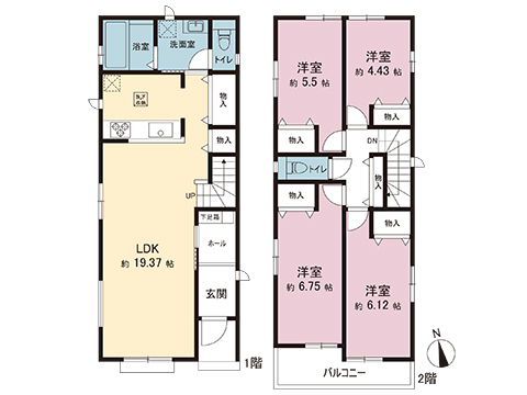 新築戸建 大和市西鶴間６丁目 小田急江ノ島線鶴間駅 5,390万円
