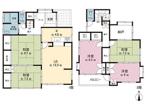 中古戸建 宇都宮市大和３丁目 JR日光線鶴田駅 1,850万円