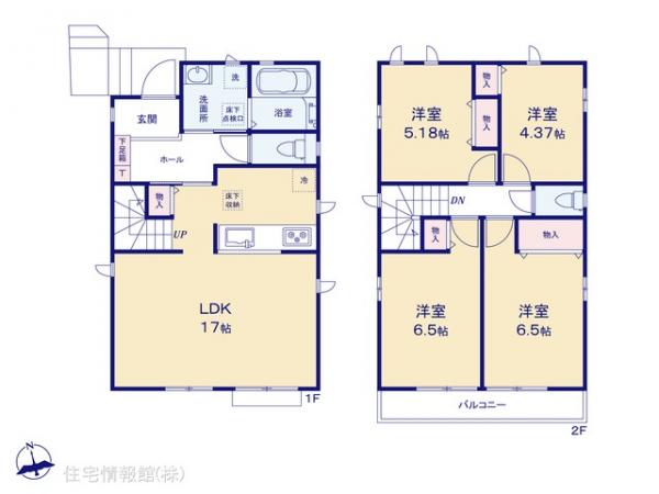 新築戸建 千葉県船橋市大穴南１丁目20 京成松戸線三咲駅 3,390万円
