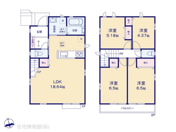 新築戸建 千葉県船橋市大穴南１丁目20 京成松戸線三咲駅 3,390万円