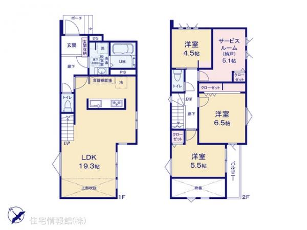 新築戸建 千葉県松戸市新松戸北２丁目19-3 JR武蔵野線南流山駅 5,480万円