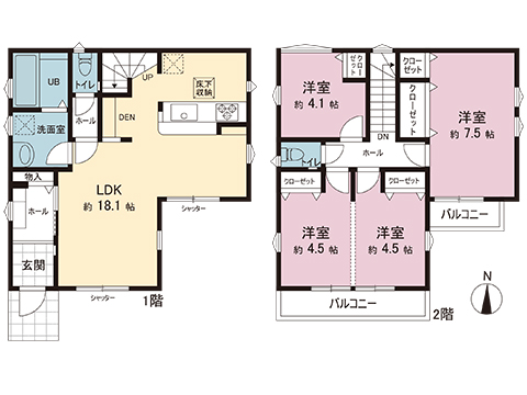 新築戸建 大和市福田７丁目 小田急江ノ島線桜ヶ丘駅 4,599万円