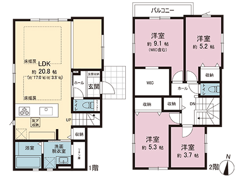新築戸建 海老名市国分北３丁目 相鉄本線かしわ台駅 5,298万円