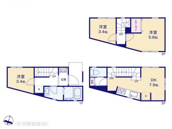 新築戸建 神奈川県横浜市港北区篠原東１丁目2-10 東急東横線妙蓮寺駅 3,980万円