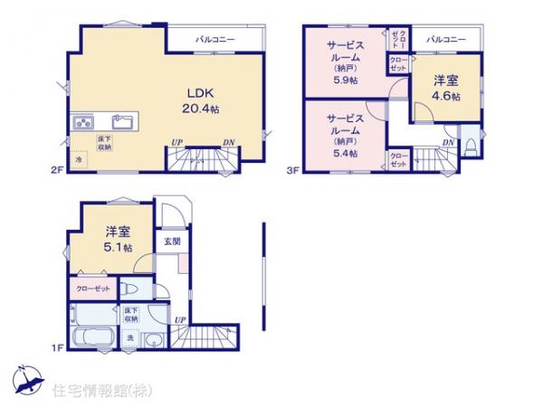 新築戸建 千葉県市川市南八幡１丁目24-25 JR中央・総武線本八幡駅 6,080万円