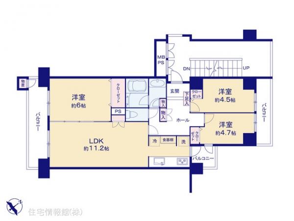 中古マンション 千葉県船橋市旭町６丁目3-1 東武野田線塚田駅 2,698万円