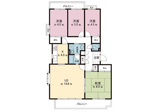中古マンション 多摩市落合５丁目 京王相模原線京王多摩センター駅 3,380万円