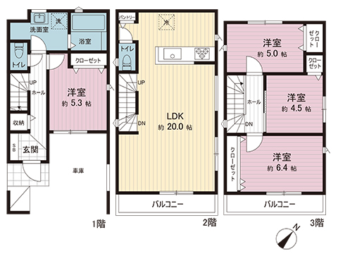 新築戸建 座間市ひばりが丘２丁目 相鉄本線さがみ野駅 3,490万円