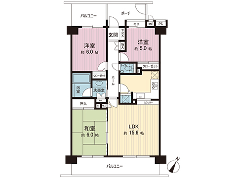 中古マンション さいたま市緑区大字中尾 JR湘南新宿ライン (宇都宮逗子）浦和駅 1,998万円