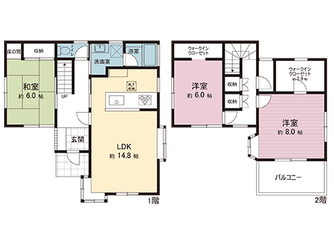 春日部市粕壁東5丁目 中古戸建 間取り図