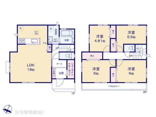 新築戸建 千葉県船橋市大穴北２丁目588-53 京成松戸線三咲駅 2,790万円